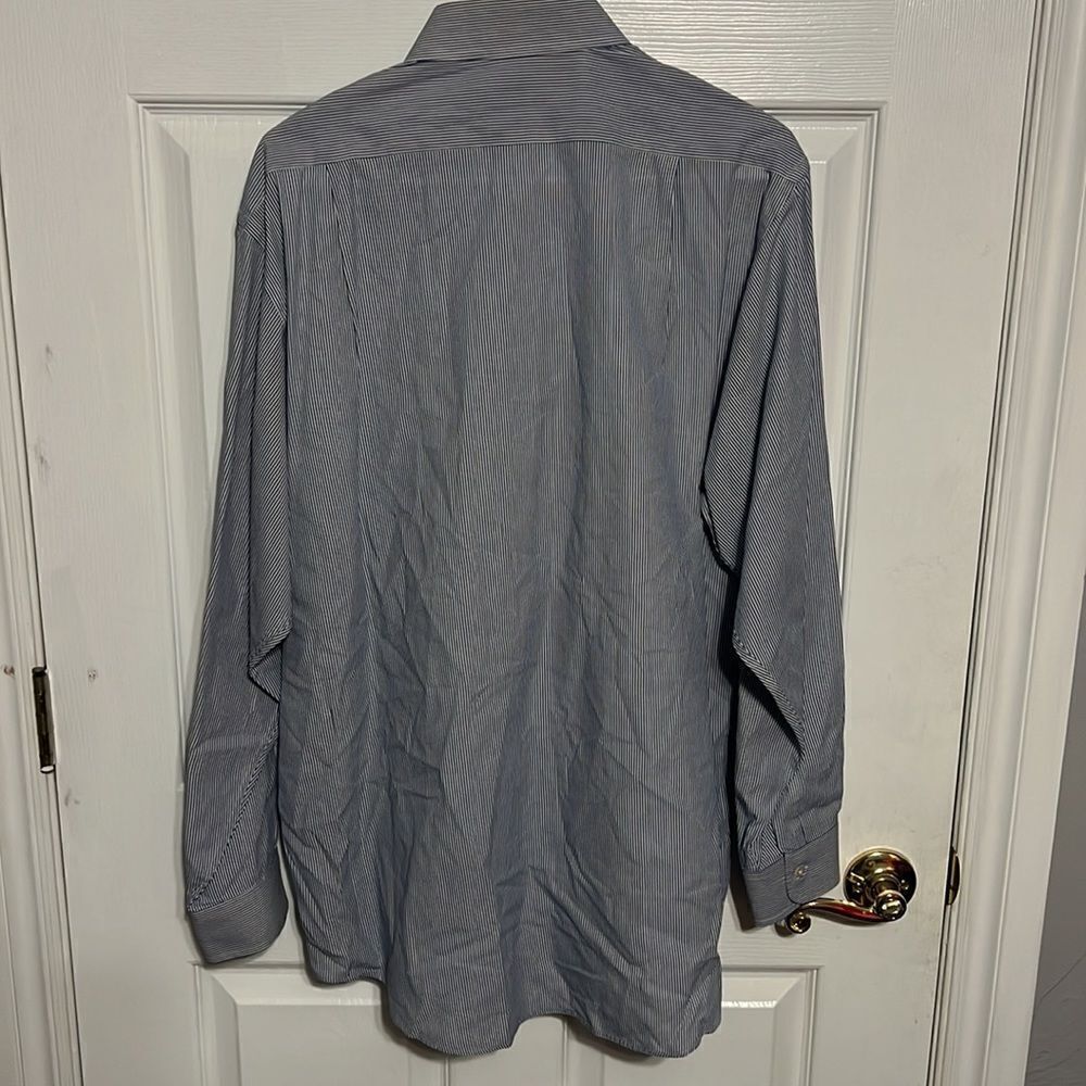 🔥🔥BROOKS BROTHERS Blue/White Pinstriped Button Down Shirt‎ - Men Sz 16-34 (L) - Picture 4 of 8
